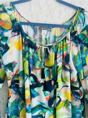Dolcezza Simply Art Colorful Abstract Blouse - Multicolor